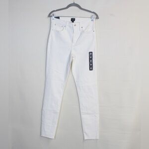 J. Crew Women's Crisp White 10 inch High Rise Signature Stretch Skinny Jeans NWT
